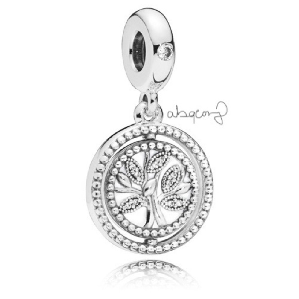 Pandora 797786CZ Sterling Silver Spinning Tree of Life EUC Dangle Charm